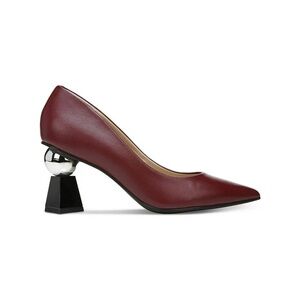 Elegant Burgundy Heels with Unique Heel Design